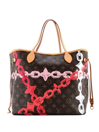 Pre-owned Louis Vuitton Neverfull Nm Limited Edition Bay Monogram Canvas Mm Tote Bag In Brown