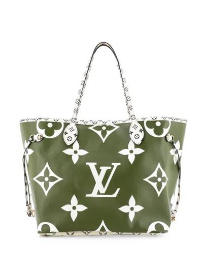 Pre-owned Louis Vuitton Neverfull Nm Limited Edition Colored Monogram Giant Mm Tote Bag In Green