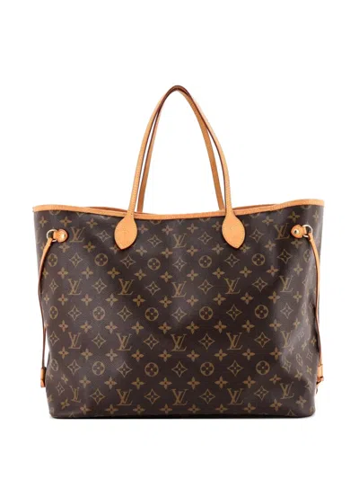 Pre-owned Louis Vuitton Neverfull Nm Monogram Canvas Gm Tote Bag In Brown