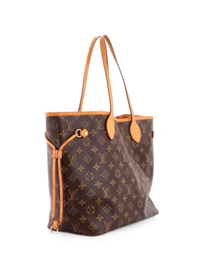 Pre-owned Louis Vuitton Neverfull Nm Monogram Canvas Mm Tote Bag In 褐色