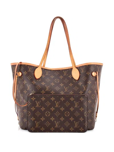 Pre-owned Louis Vuitton Neverfull Nm Monogram Canvas Mm Tote Bag In Brown