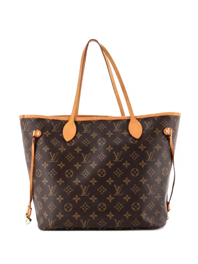 Pre-owned Louis Vuitton Neverfull Nm Monogram Canvas Mm Tote Bag In Brown