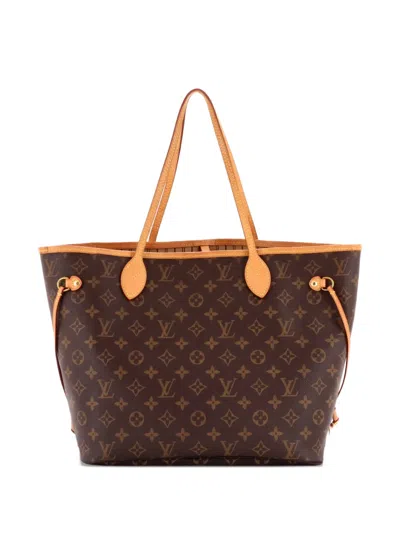 Pre-owned Louis Vuitton Neverfull Nm Monogram Canvas Mm Tote Bag In Brown