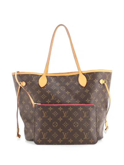 Pre-owned Louis Vuitton Neverfull Nm Monogram Canvas Mm Tote Bag In Brown