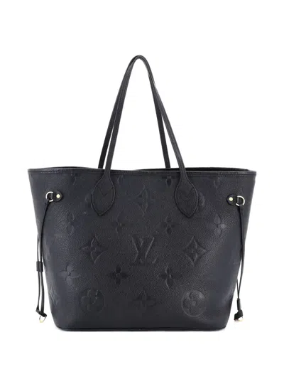 Pre-owned Louis Vuitton Neverfull Nm Monogram Empreinte Giant Mm Tote Bag In Black