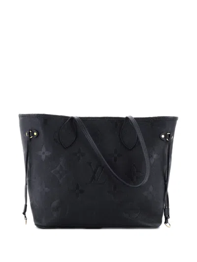 Pre-owned Louis Vuitton Neverfull Nm Monogram Empreinte Giant Mm Tote Bag In Black
