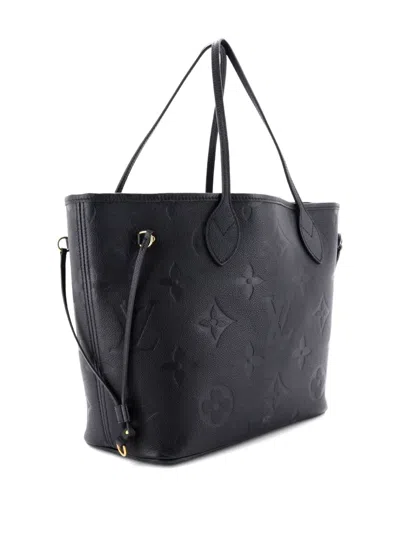 Pre-owned Louis Vuitton Neverfull Nm Monogram Empreinte Giant Mm Tote Bag In Black