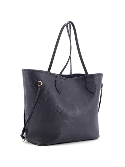 Pre-owned Louis Vuitton Neverfull Nm Monogram Empreinte Giant Mm Tote Bag In Black
