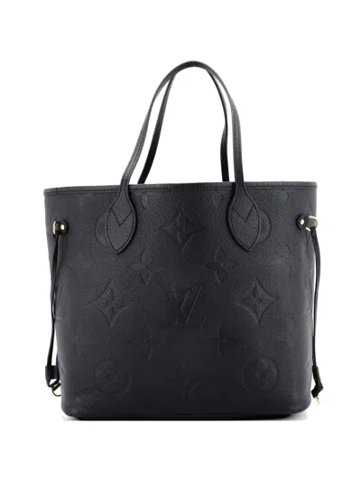 Pre-owned Louis Vuitton Neverfull Nm Monogram Empreinte Giant Mm Tote Bag In Black
