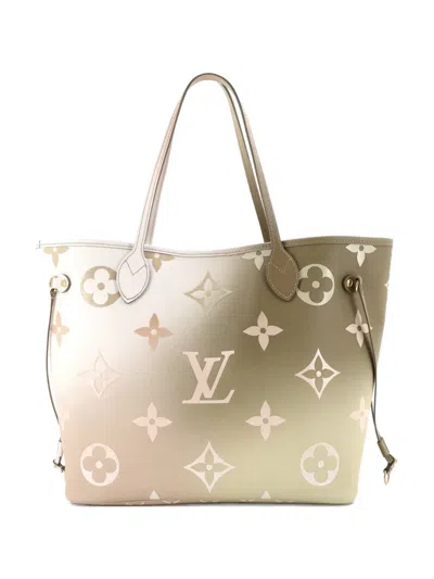 Pre-owned Louis Vuitton Neverfull Nm Spring In The City Monogram Giant Canvas Mm Tote Bag In Green
