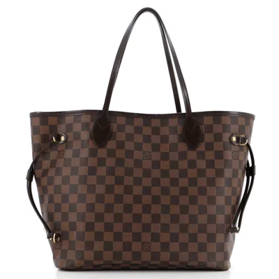 Pre-owned Louis Vuitton Neverfull Nm Tote Damier Mm In Brown