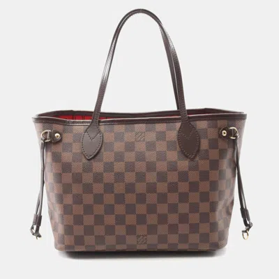 Pre-owned Louis Vuitton Neverfull Pm Brown Damier Ebene Canvas Tote