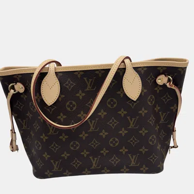 Pre-owned Louis Vuitton Neverfull Pm Monogram Canvas Tote Bag In Brown