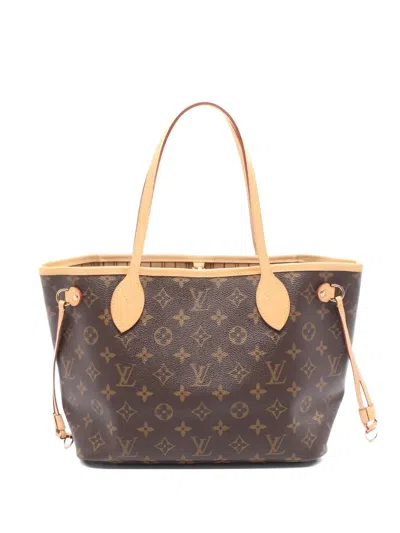 Pre-owned Louis Vuitton Neverfull Pm Monogram Pattern Handbag In Brown