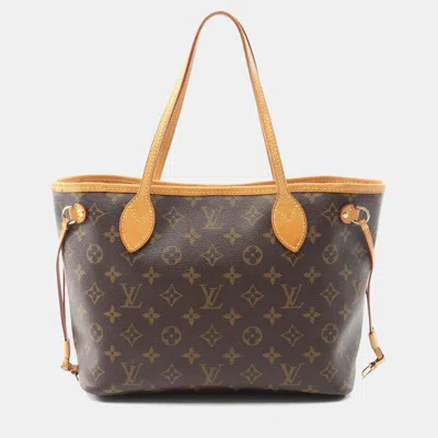 Pre-owned Louis Vuitton Neverfull Pm Tote Bag Coated Canvas And Leather Monogram Brown