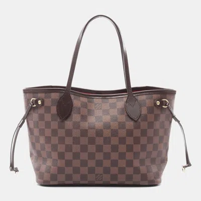Pre-owned Louis Vuitton Neverfull Pm Tote Bag Damier Canvas Brown Ebene