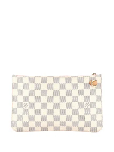 Pre-owned Louis Vuitton Neverfull Pochette Damier Large Pouch In Neutral