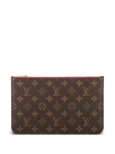 Pre-owned Louis Vuitton Neverfull Pouch Bag In Brown