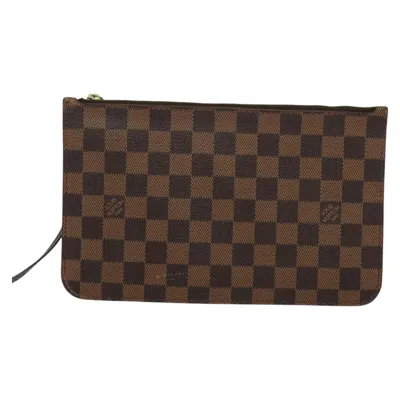 Pre-owned Louis Vuitton Neverfull Pouch Brown Canvas Clutch Bag ()