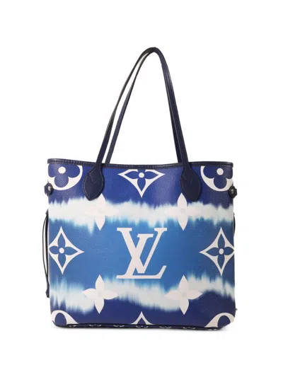 Pre-owned Louis Vuitton Neverfull Tote Bag In Blue