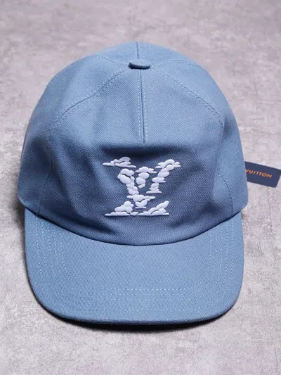 Pre-owned Louis Vuitton (new) Fw20 “cloud” Logo Embroidered Hat In Blue