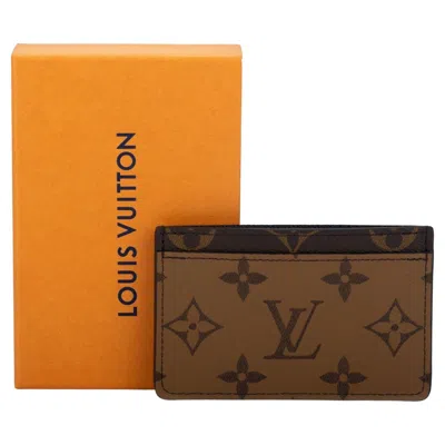 Pre-owned Louis Vuitton New In Box 2 Tone Monogram Credit Card Case In Orange