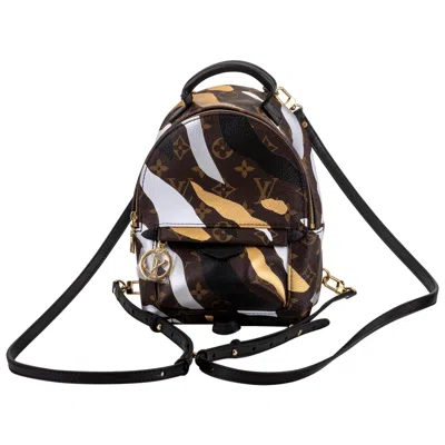 Pre-owned Louis Vuitton New In Box Vuitton Limited Edition Camo Mini Palm Springs Backpack Bag In Black