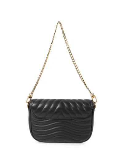 Pre-owned Louis Vuitton New Wave Calf Leather Mini Shoulder Bag In Black