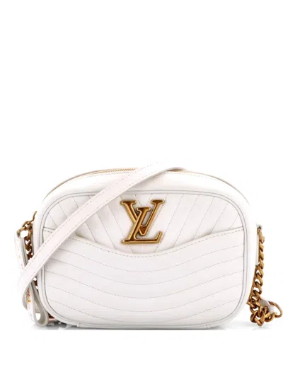 Pre-owned Louis Vuitton New Wave Camera Bag Quilted Leather Crossbody Bag In White
