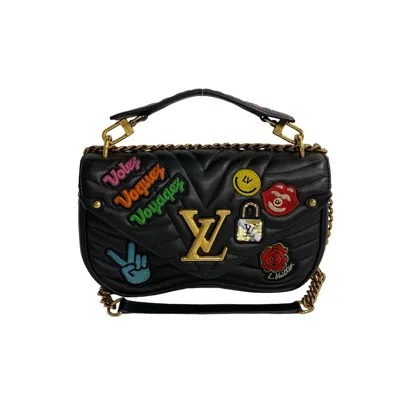 Pre-owned Louis Vuitton New Wave Leather Shoulder Bag () In Black