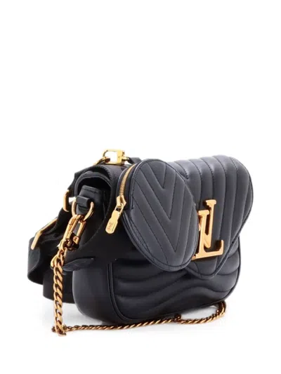 Pre-owned Louis Vuitton New Wave Multi Pochette Quilted Leather Crossbody Bag In Black
