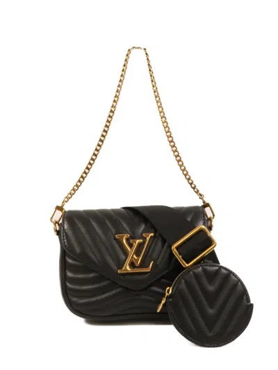 Pre-owned Louis Vuitton New Wave Shoulder Bag In Black