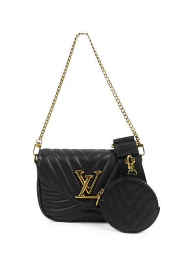 Pre-owned Louis Vuitton New Wave Shoulder Bag In Black
