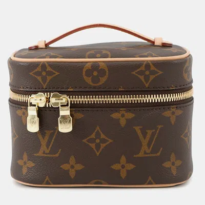 Pre-owned Louis Vuitton Nice Nano Beige Monogram In Sand