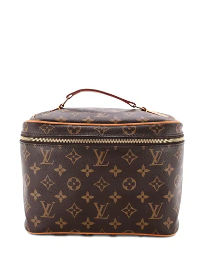 Pre-owned Louis Vuitton Nice Vanity Case Monogram Canvas Bb Pouch In Brown