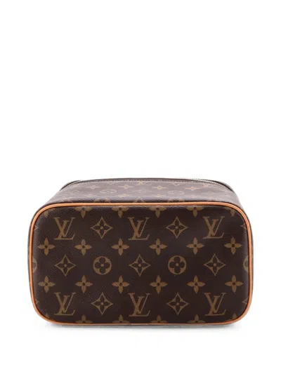 Pre-owned Louis Vuitton Nice Vanity Case Monogram Canvas Bb Pouch In Brown