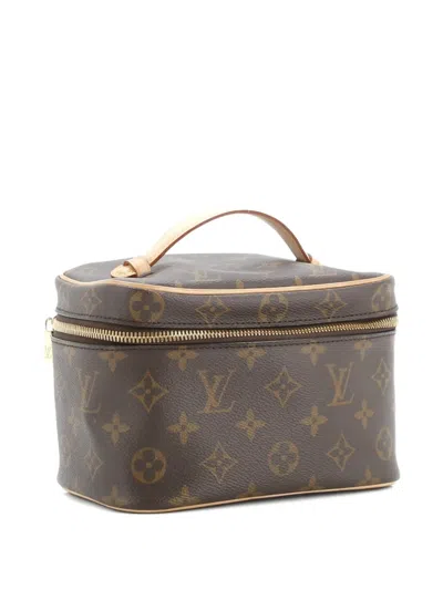 Pre-owned Louis Vuitton Nice Vanity Case Monogram Canvas Mini Pouch In Brown