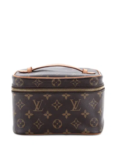 Pre-owned Louis Vuitton Nice Vanity Case Monogram Canvas Mini Pouch In Brown
