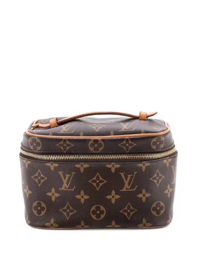 Pre-owned Louis Vuitton Nice Vanity Case Monogram Canvas Mini Pouch In Brown