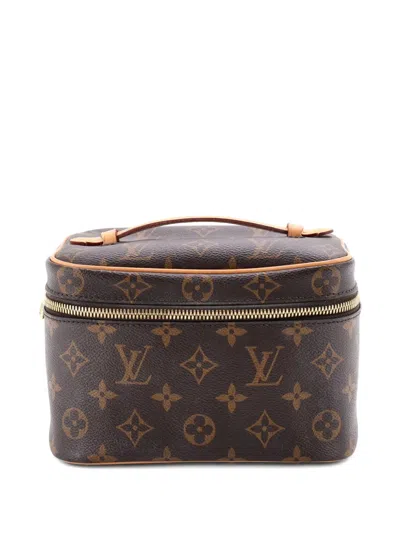Pre-owned Louis Vuitton Nice Vanity Case Monogram Canvas Mini Pouch In Brown