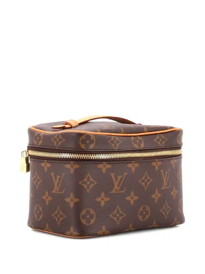 Pre-owned Louis Vuitton Nice Vanity Case Monogram Canvas Mini Pouch In Brown