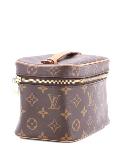 Pre-owned Louis Vuitton Nice Vanity Case Monogram Canvas Mini Pouch In Brown