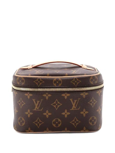 Pre-owned Louis Vuitton Nice Vanity Case Monogram Canvas Mini Pouch In Brown