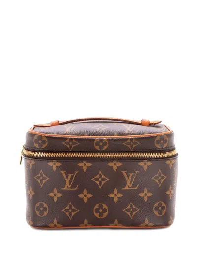 Pre-owned Louis Vuitton Nice Vanity Case Monogram Canvas Mini Pouch In Brown