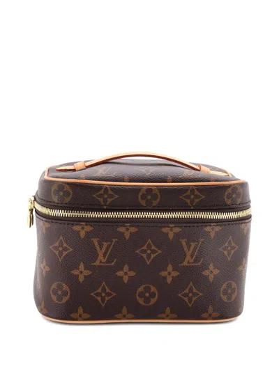 Pre-owned Louis Vuitton Nice Vanity Case Monogram Canvas Mini Pouch In Brown