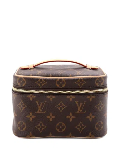 Pre-owned Louis Vuitton Nice Vanity Case Monogram Canvas Mini Pouch In Brown