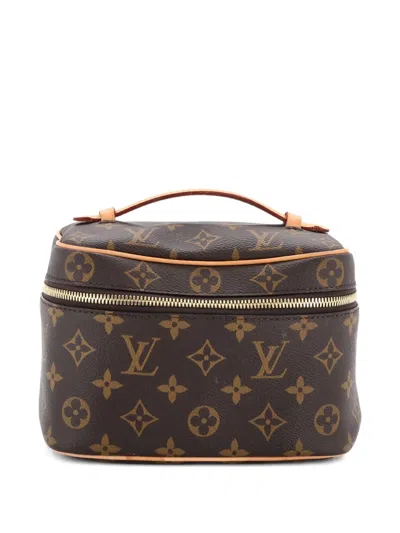 Pre-owned Louis Vuitton Nice Vanity Case Monogram Canvas Mini Pouch In Brown
