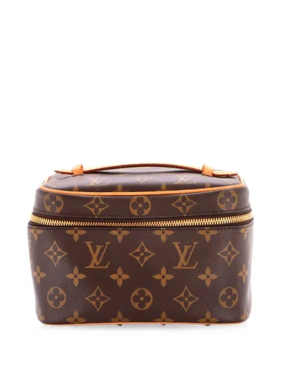 Pre-owned Louis Vuitton Nice Vanity Case Monogram Canvas Mini Pouch In Brown