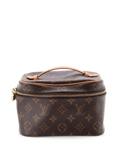 Pre-owned Louis Vuitton Nice Vanity Case Monogram Canvas Mini Pouch In Brown