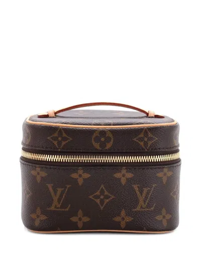 Pre-owned Louis Vuitton Nice Vanity Case Monogram Canvas Nano Pouch In Brown